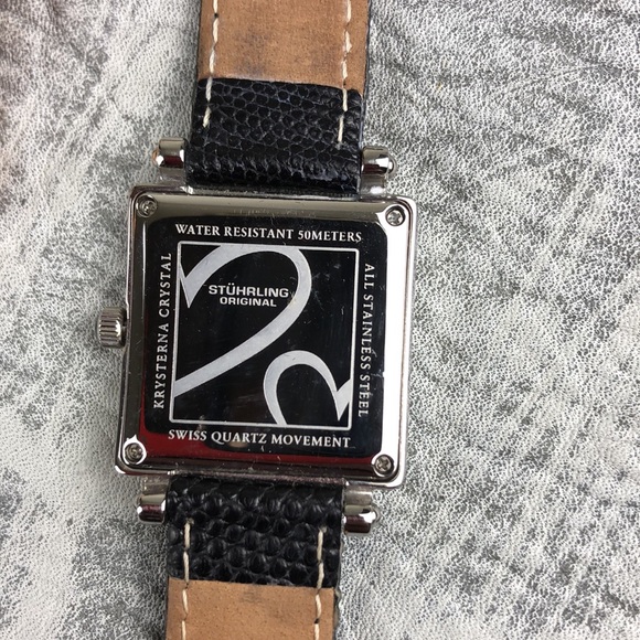 Stuhrling Original Krysterna Crystal Genuine Lizard Band Swiss Quartz - Picture 6 of 12